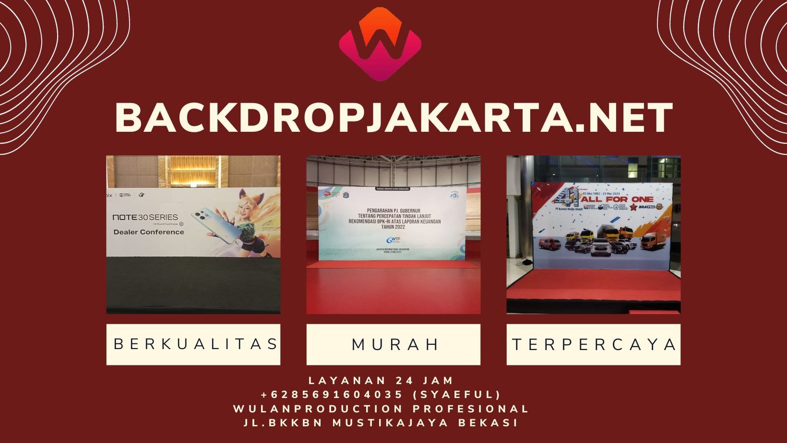 Sewa Backdrop Kotak Ukuran Custom Kawasan Industri Sentul Bogor