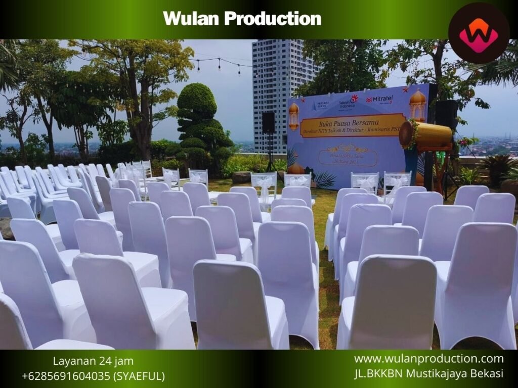 Sewa Set lengkap Kursi Meja dan Backdrop Event Outdoor Area Jakarta