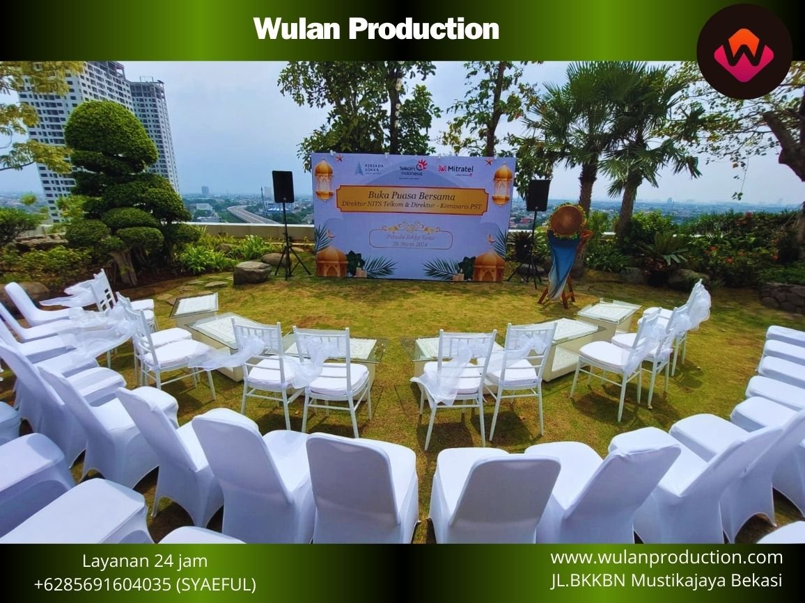 Sewa Set Lengkap Kursi Meja dan Backdrop Event Outdoor Area Jakarta