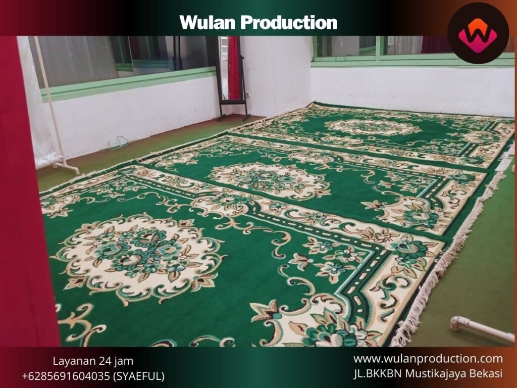 Layanan Sewa Karpet Permadani Hijau motif Cantik Bahan Lembut Area Jakarta