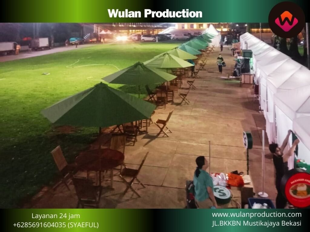 Sewa Meja Taman Parasol Siap Setting di Jakarta