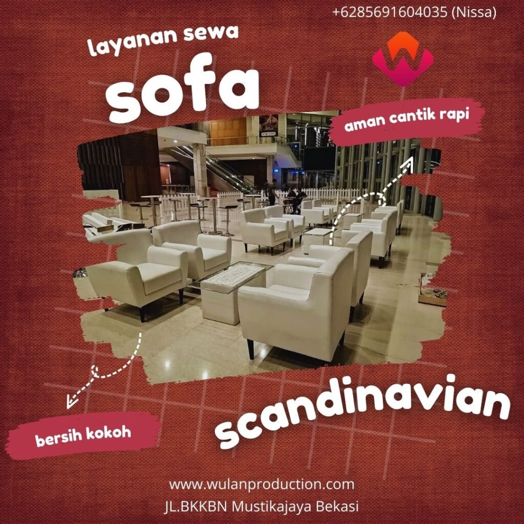 Sewa Kursi Sofa Model Scandinavian Putih Area Jakarta