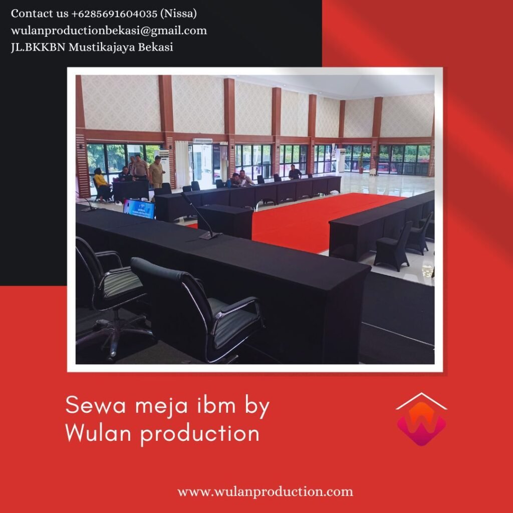 Sewa Meja Ibm Cover Stretch Hitam Area Bogor