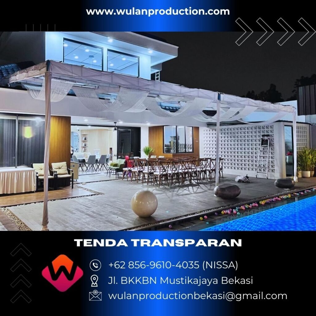 Jasa Sewa Tenda Type Transparan Dekorasi Kain Juntai Area Bogor