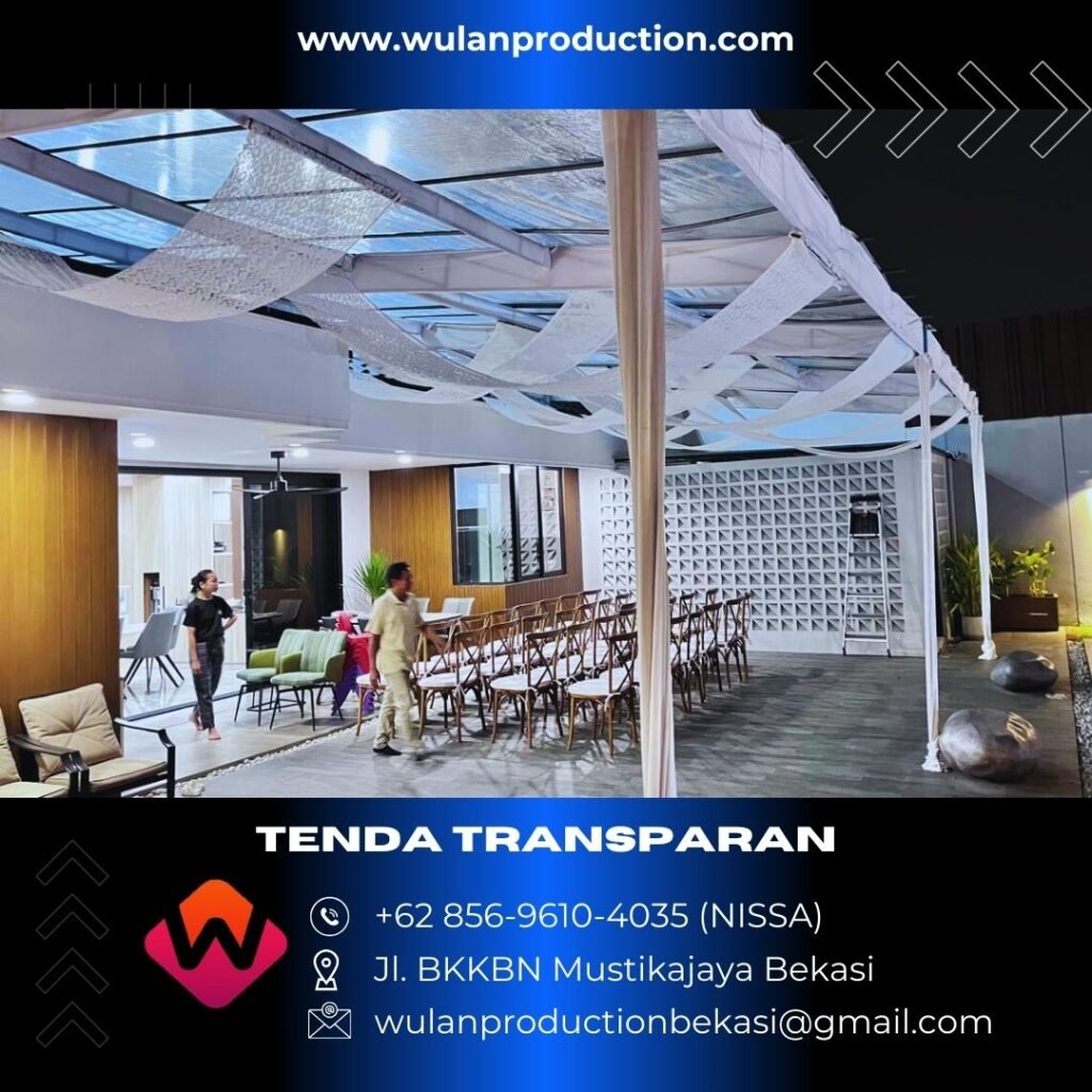 Jasa Sewa Tenda Type Transparan Dekorasi Kain Juntai Area Bogor