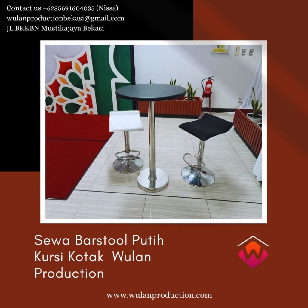 Sewa Barstool Putih Kursi Kotak Area Jakarta