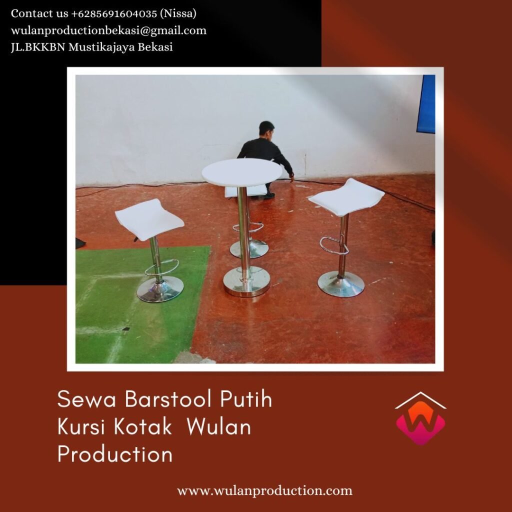 Sewa Barstool Putih Kursi Kotak Area Jakarta