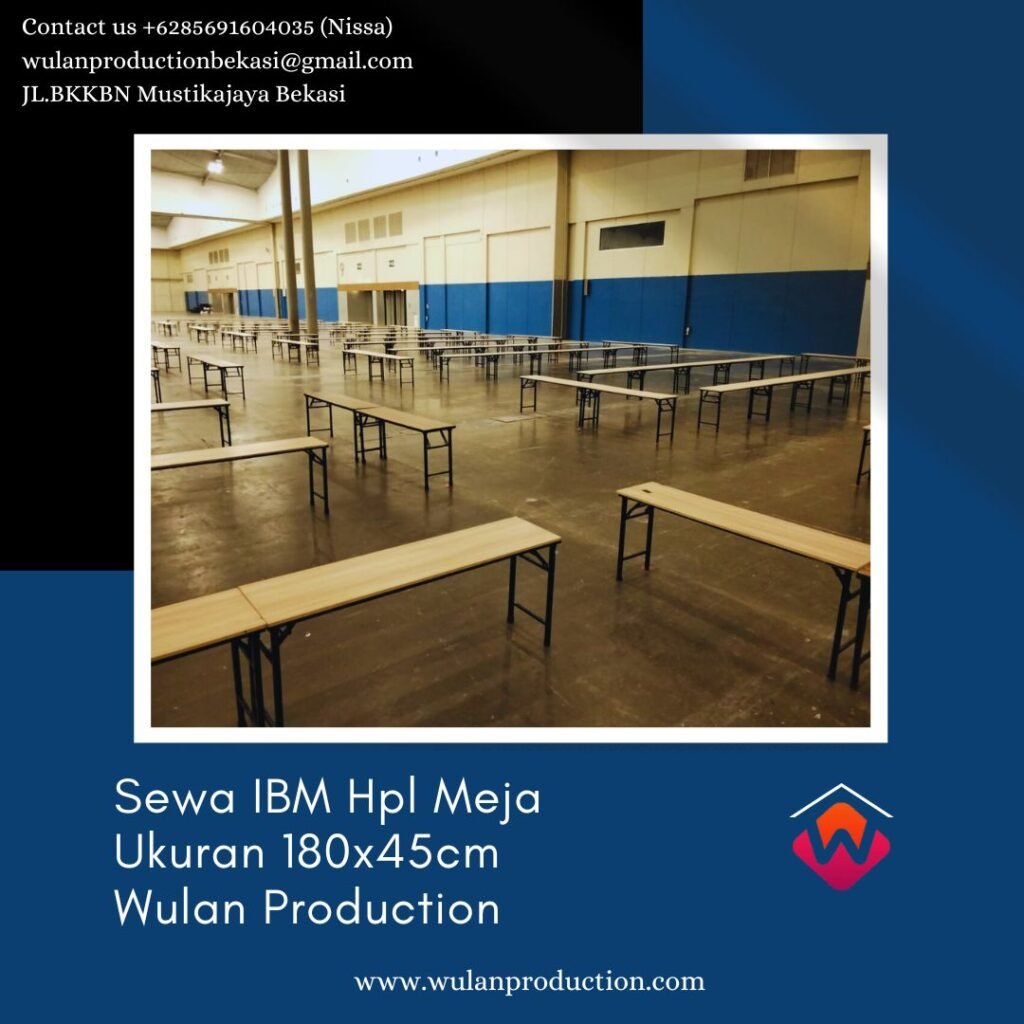 Sewa IBM Hpl Meja Type Panjang Ukuran 180x45cm Area Jakarta 