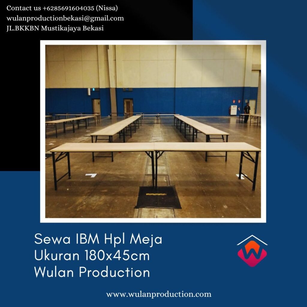 Sewa IBM Hpl Meja Type Panjang Ukuran 180x45cm Area Jakarta 