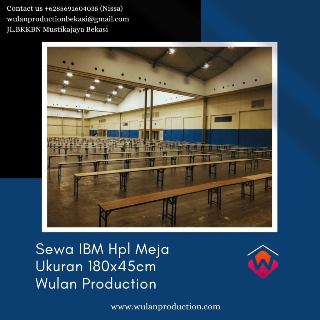 Sewa IBM Hpl Meja Type Panjang Ukuran 180x45cm Area Jakarta 