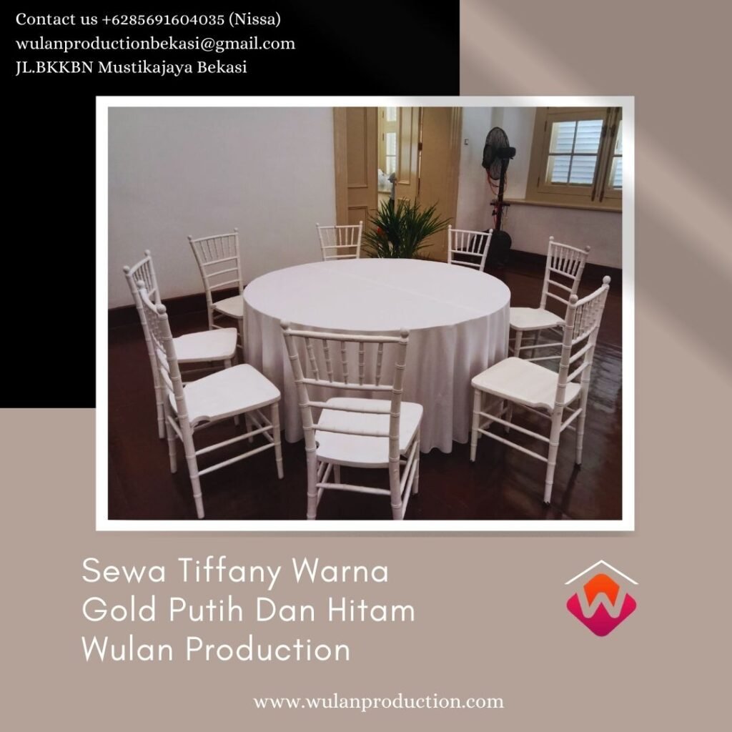 Sewa Kursi Kayu Type Tiffany Warna Gold Putih Dan Hitam Area Jakarta