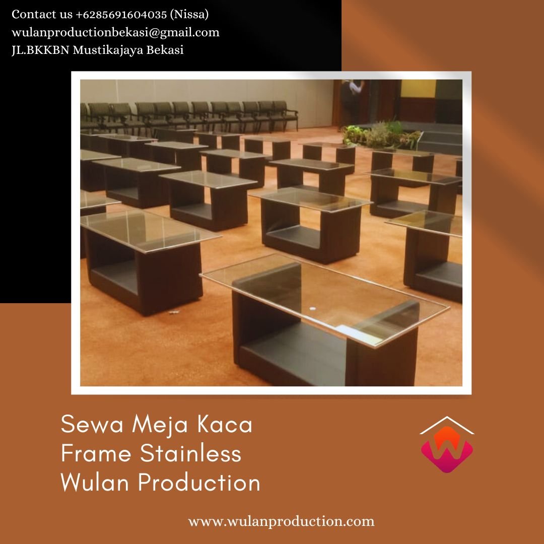 Sewa Meja Kaca Frame Stainless VIP Area Depok