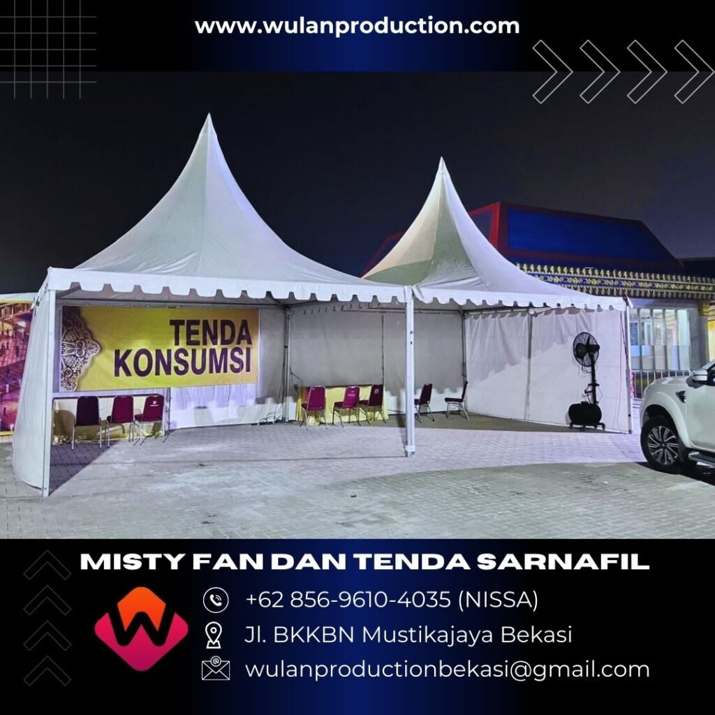 Sewa Misty Fan Dan Tenda Sarnafil Kerucut Putih Area Jakarta