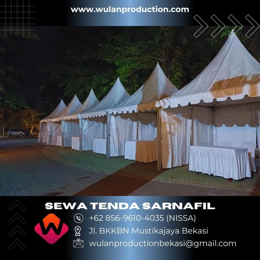 Sewa Tenda Pasar malam Type Sarnafil Atap Kerucut Putih Area Jakarta