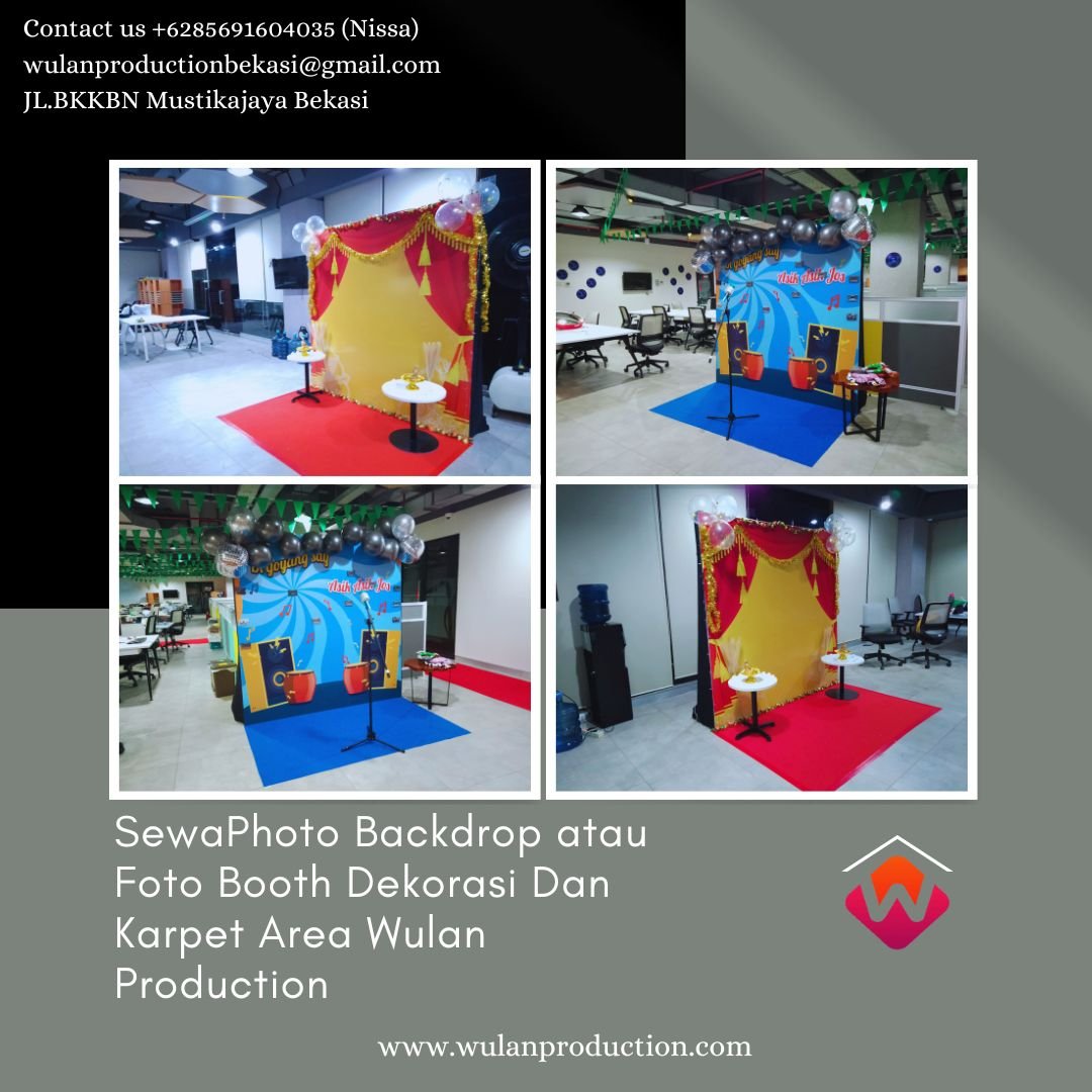 Sewa Photo Backdrop atau Foto Booth Dekorasi Dan Karpet Area Jakarta