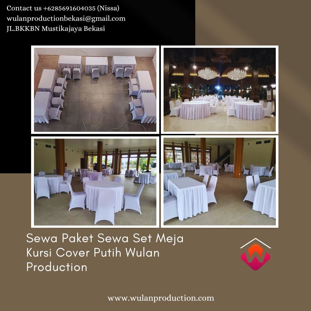 Harga Paket Sewa Set Meja Kursi Cover Putih di Jakarta