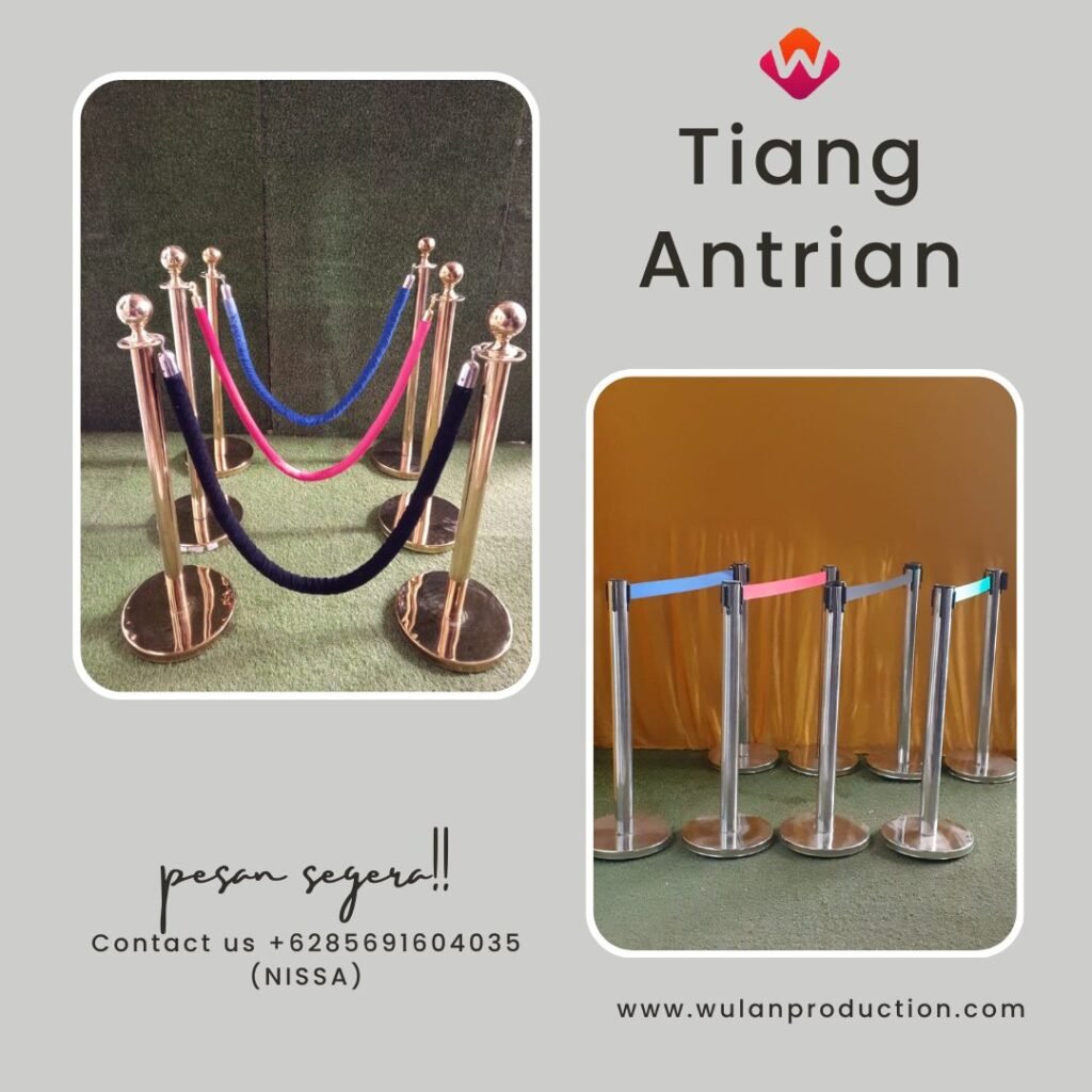 Rental Stainless Tiang Antrian Warna Silver Gold Dan Hitam di Bekasi