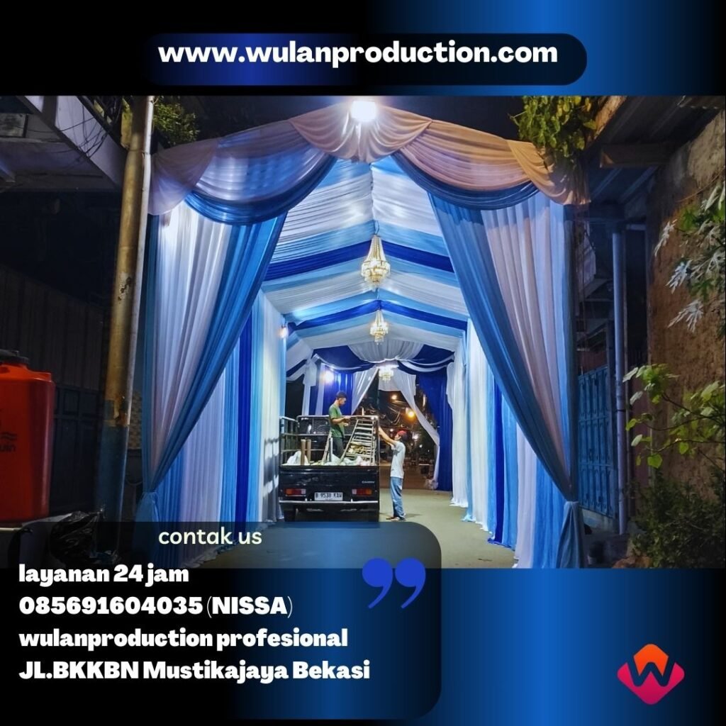 Rental Tenda Dekorasi Serut Plafon Kain juntai Dan Sentris di Jakarta