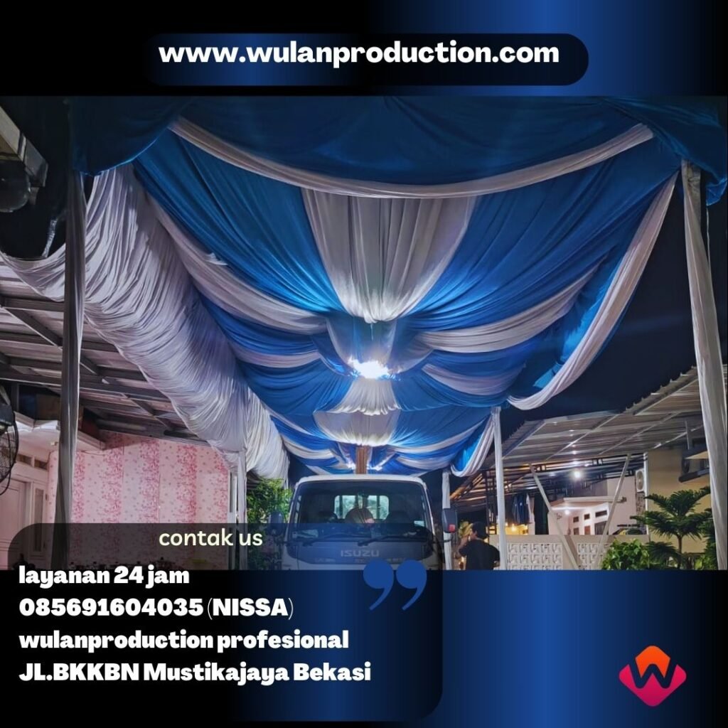 Rental Tenda Dekorasi Serut Plafon Kain juntai Dan Sentris di Jakarta