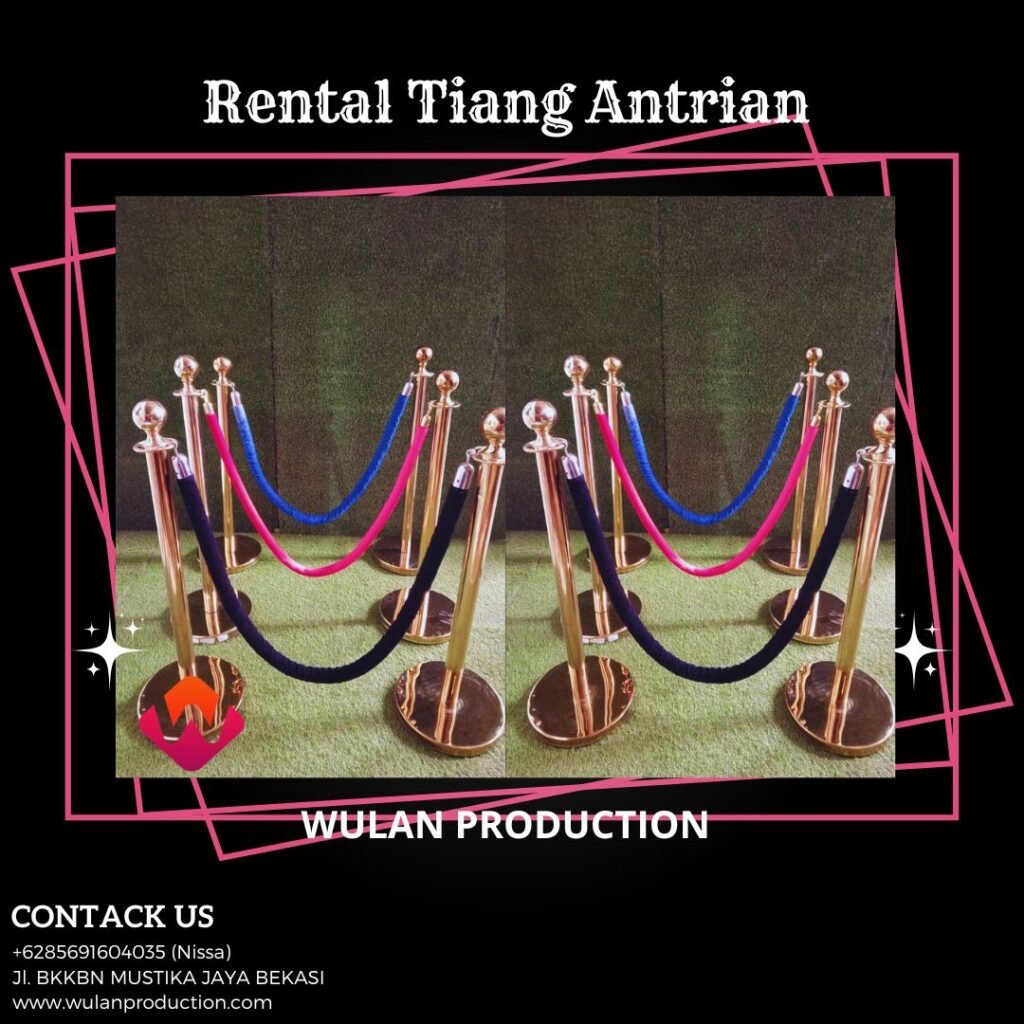 Rental Tiang Antrian Gold Silver Dan Hitam di Jakarta