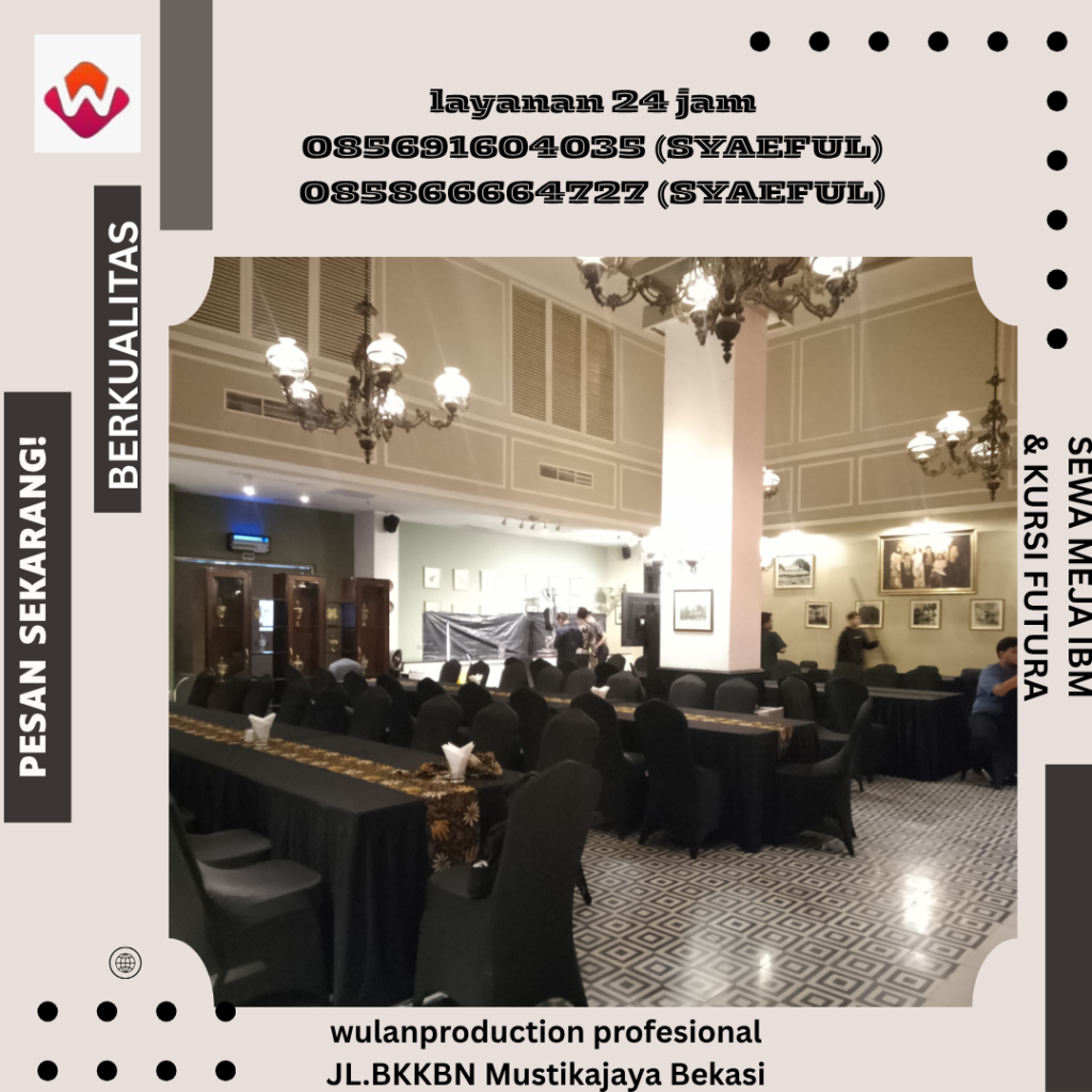 Layanan Sewa Meja IBM & Kursi Futura Cover Hitam Di Bogor