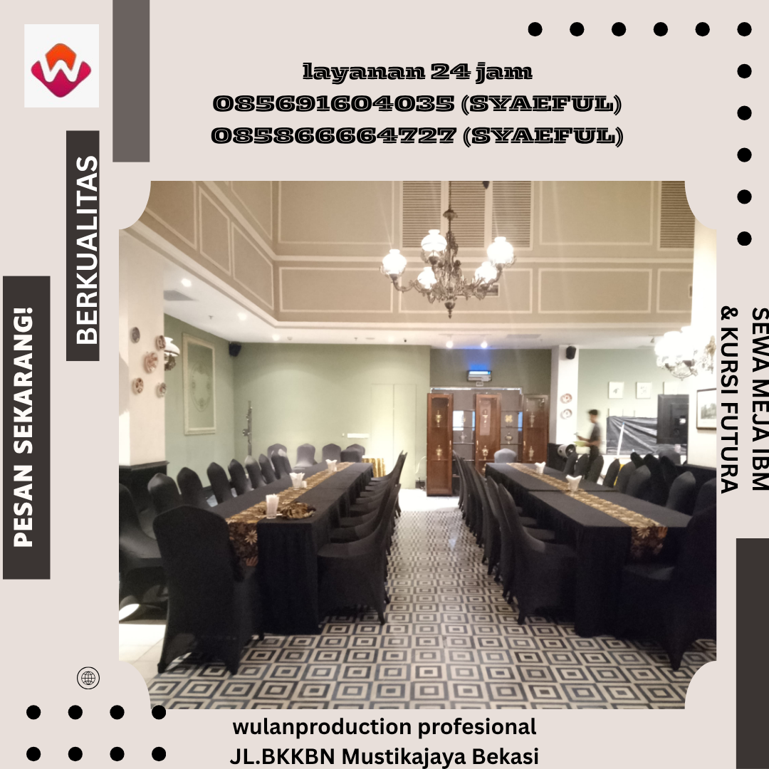 Layanan Sewa Meja IBM & Kursi Futura Cover Hitam Di Bogor