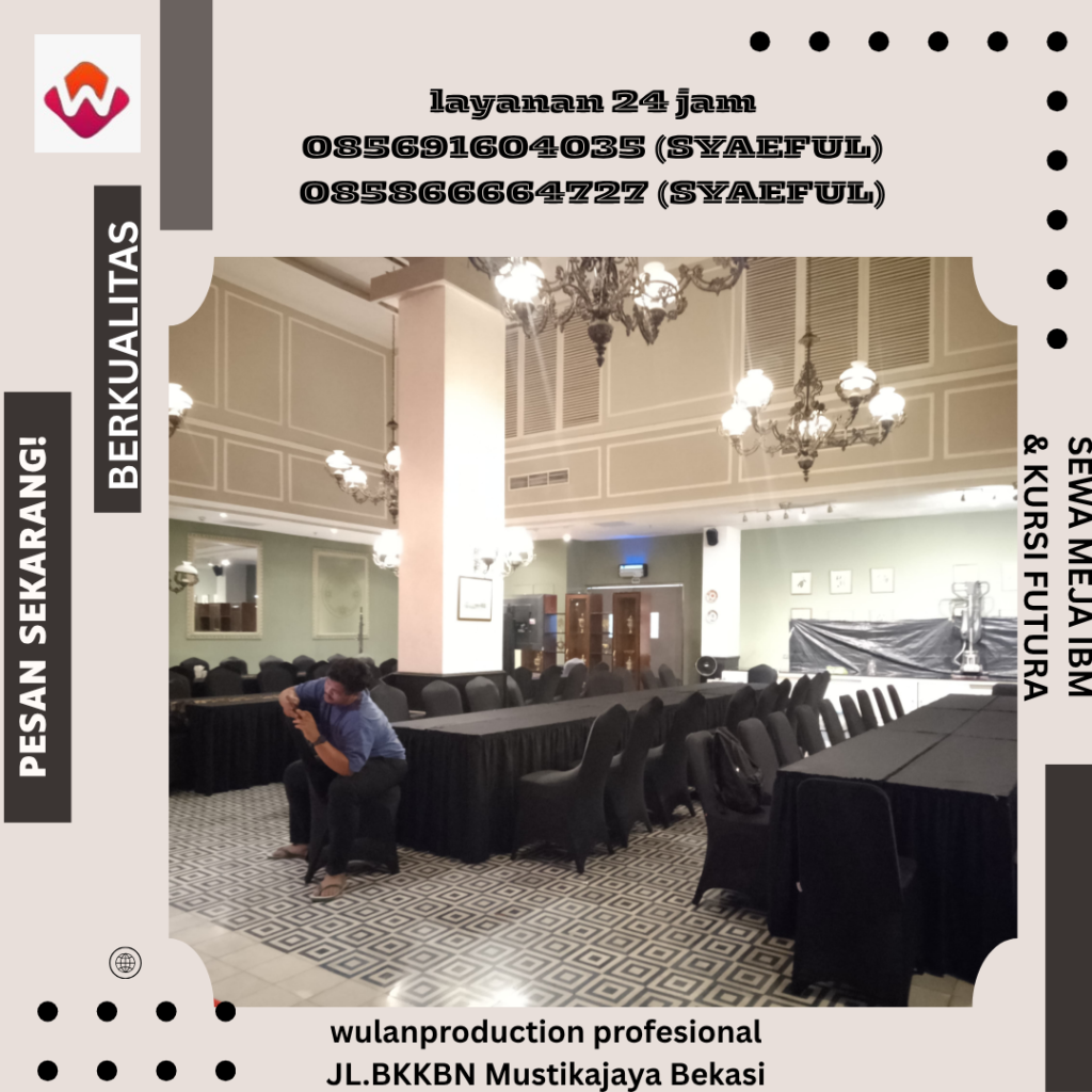 Layanan Sewa Meja IBM & Kursi Futura Cover Hitam Di Bogor