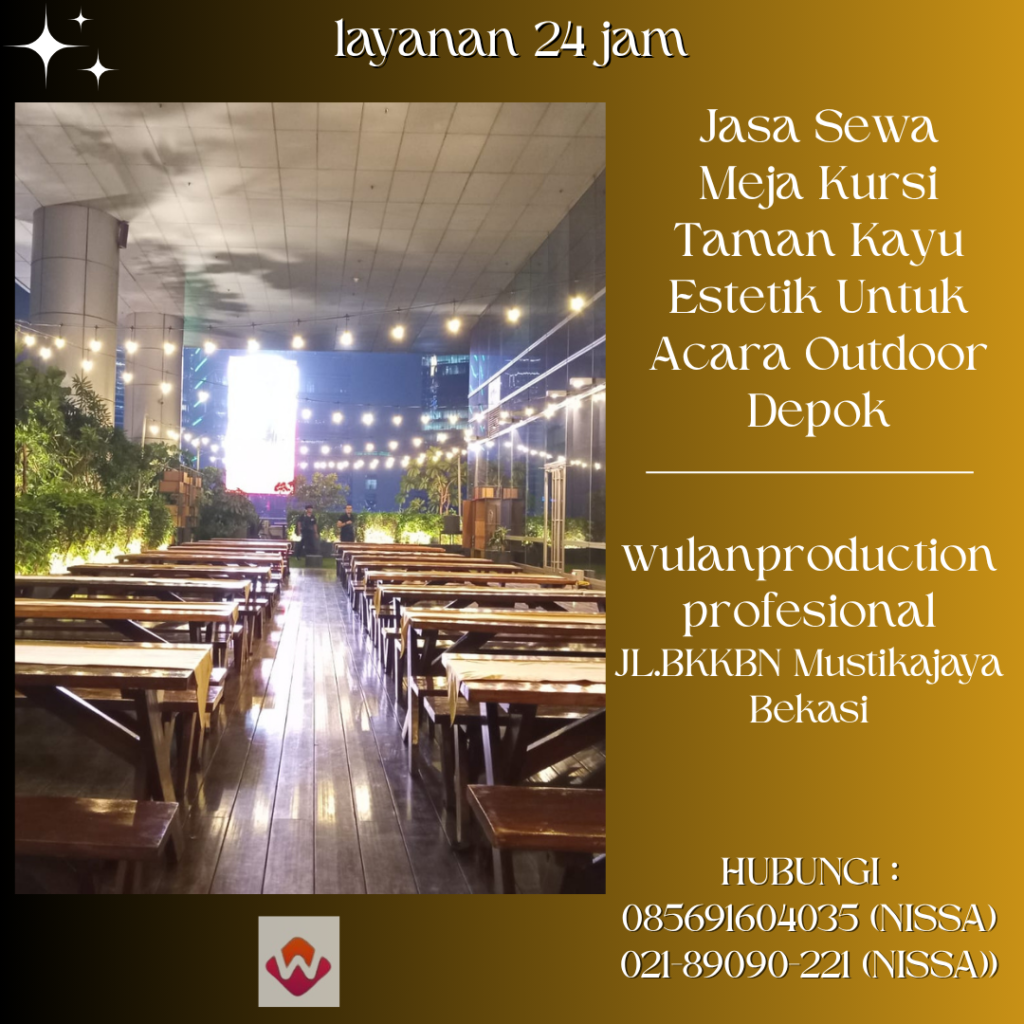 Jasa Sewa Meja Kursi Taman Kayu Estetik Untuk Acara Outdoor Depok