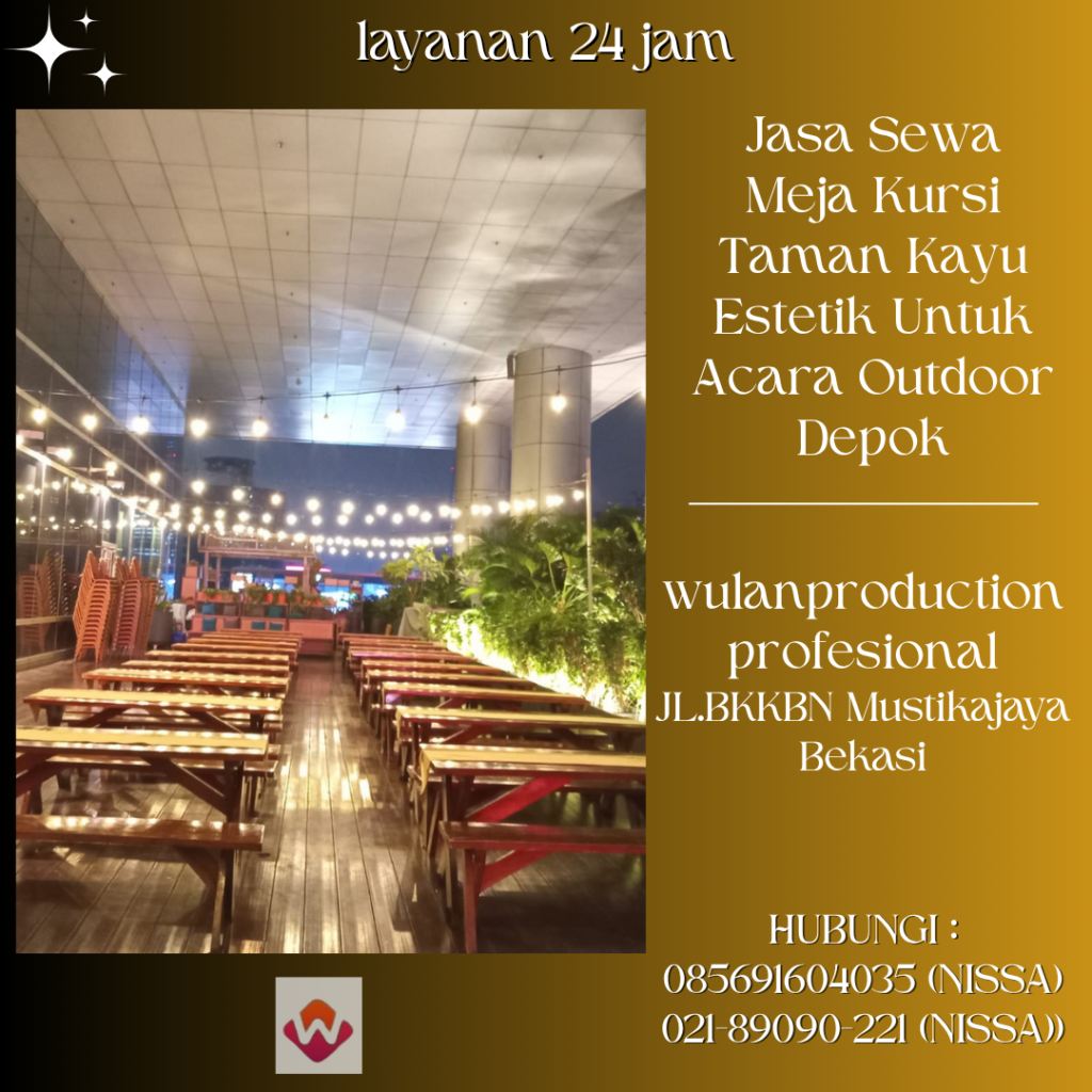 Jasa Sewa Meja Kursi Taman Kayu Estetik Untuk Acara Outdoor Depok