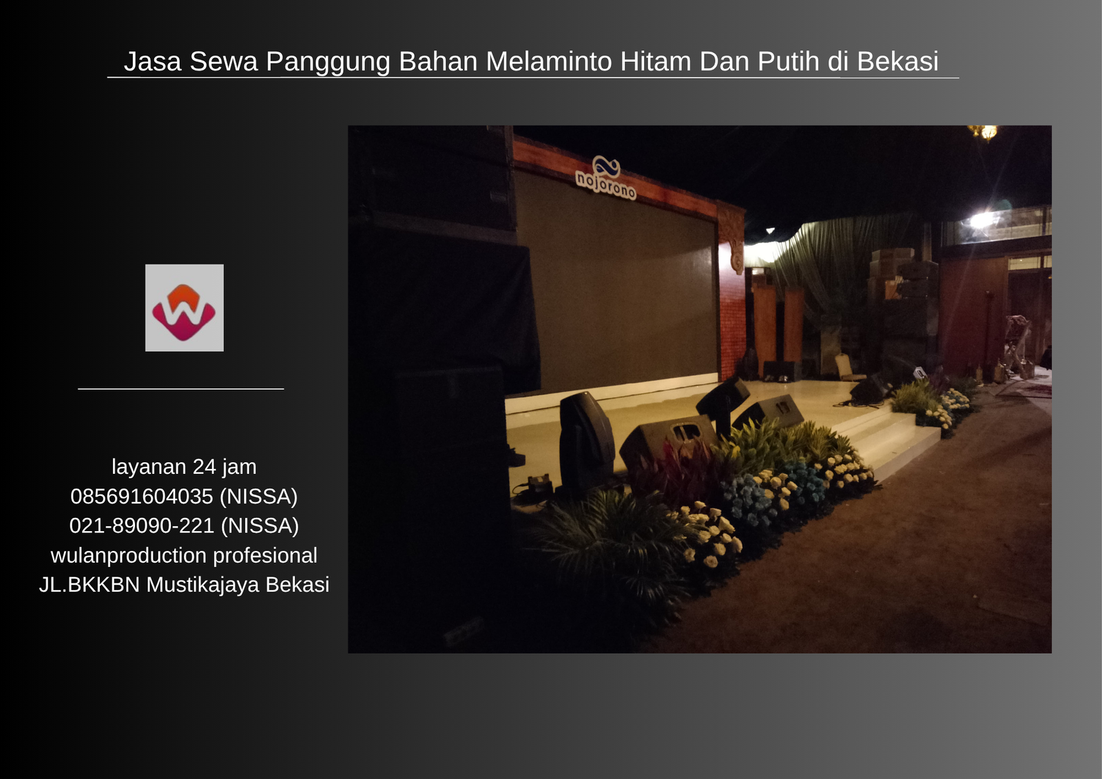 Jasa Sewa Panggung Bahan Melaminto Hitam Dan Putih di Bekasi