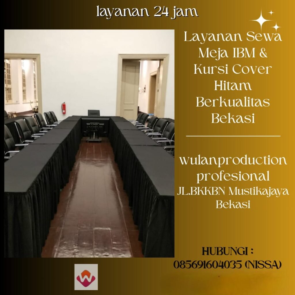 Layanan Sewa Meja IBM & Kursi Cover Hitam Berkualitas Bekasi