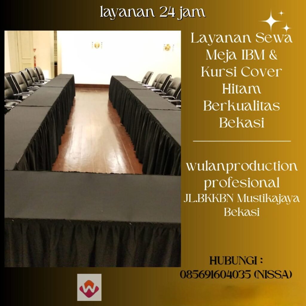 Layanan Sewa Meja IBM & Kursi Cover Hitam Berkualitas Bekasi