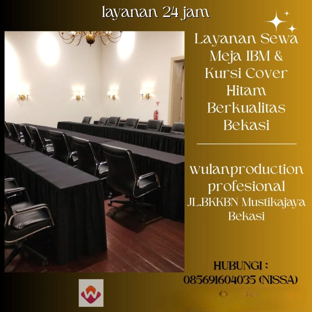 Layanan Sewa Meja IBM & Kursi Cover Hitam Berkualitas Bekasi