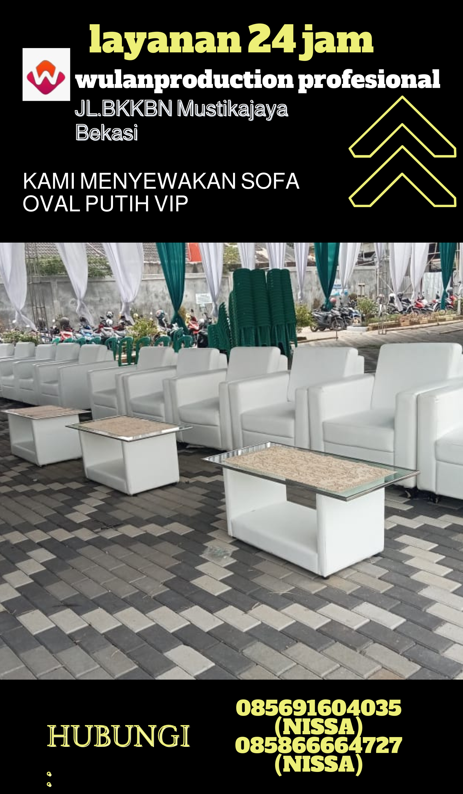 Pusat Jasa Sewa Sofa Oval Putih VIP Jakarta Pusat