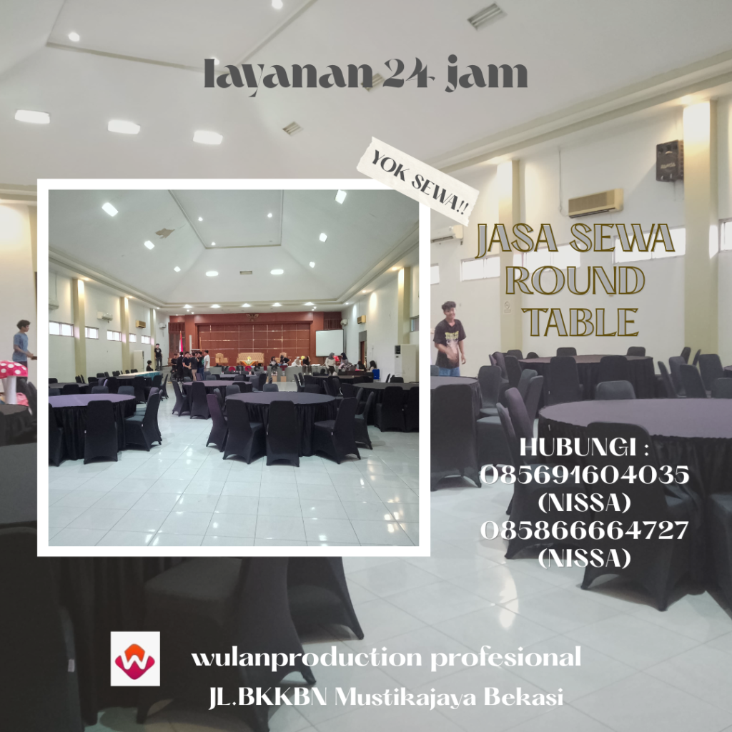 Rental Round Table Black Cover Tangerang