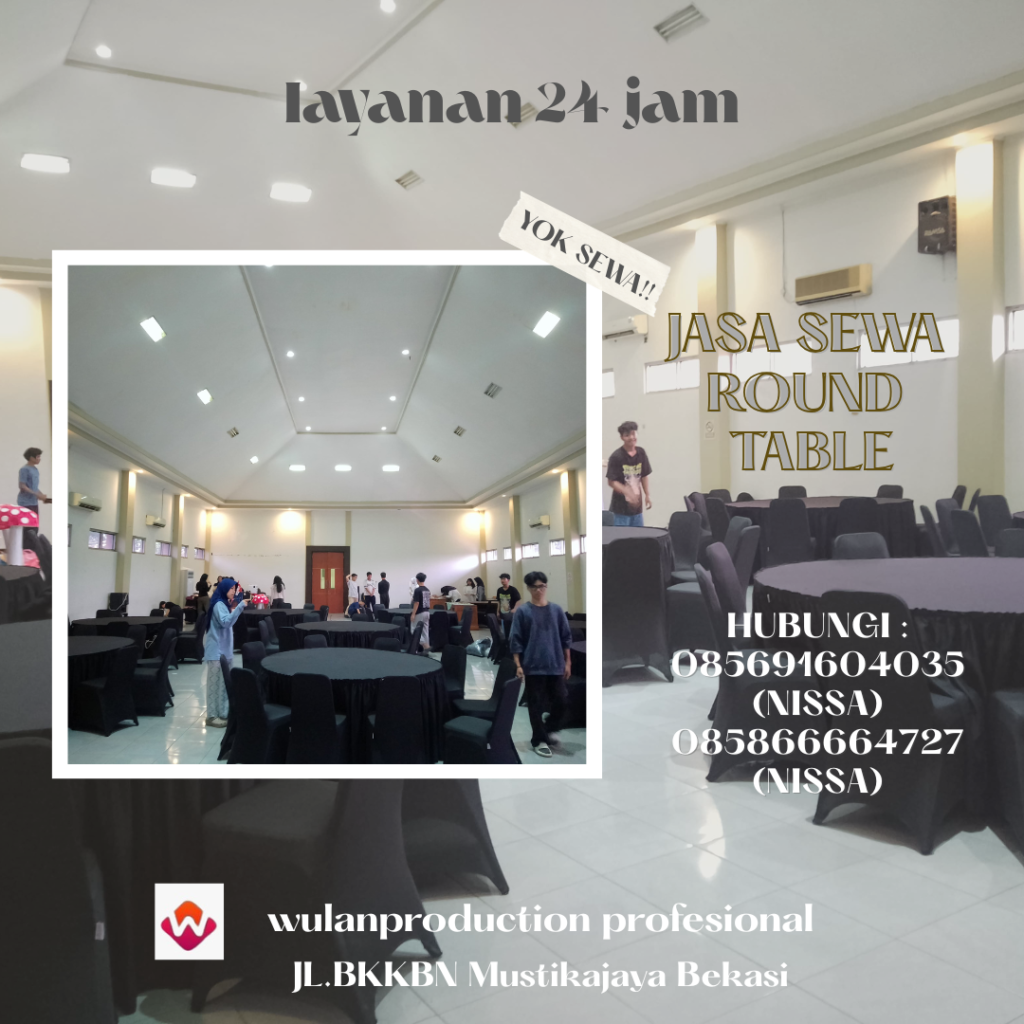 Rental Round Table Black Cover Tangerang