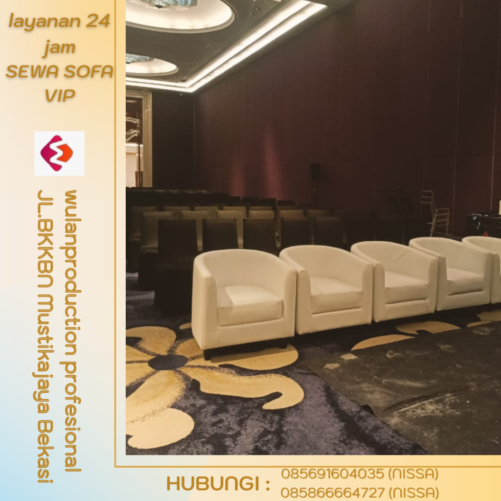 Rental Sofa VIP Oval Warna Hitam Dan Putih Jakarta