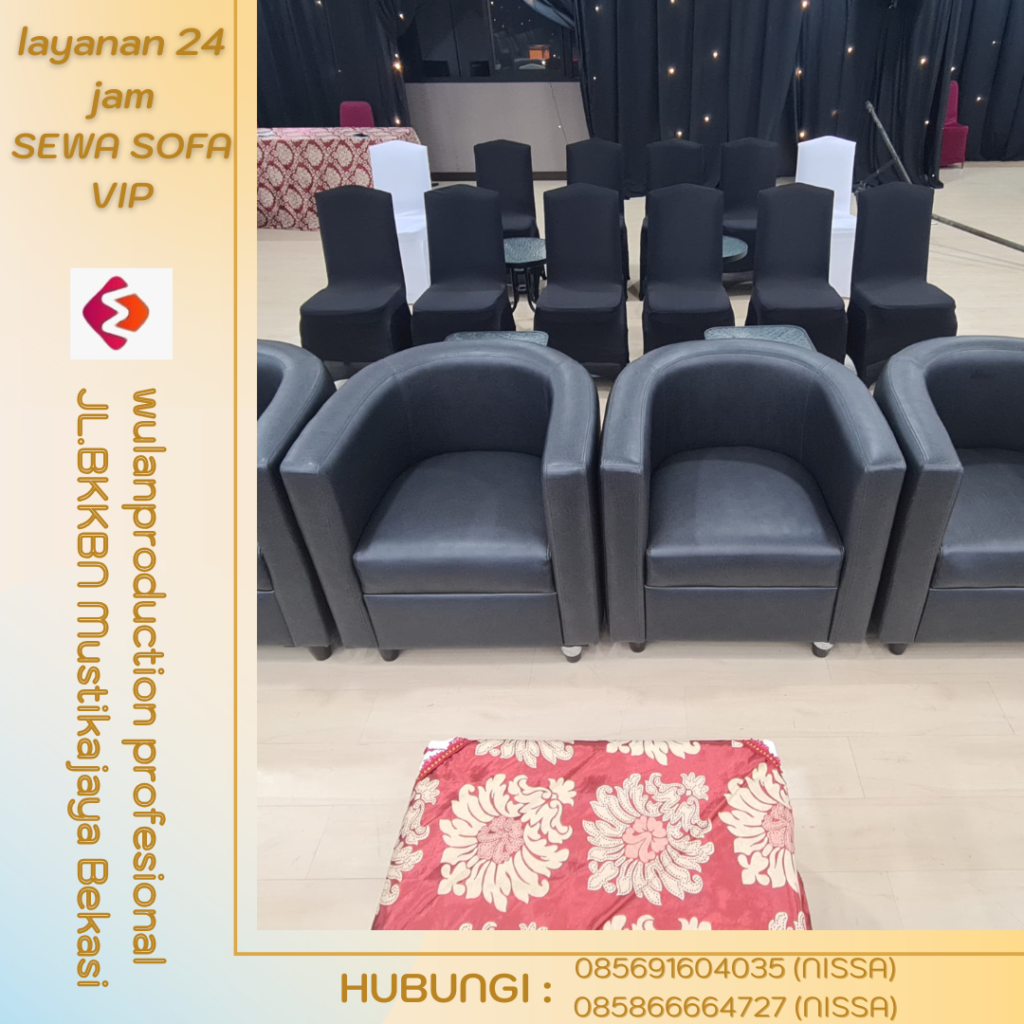 Rental Sofa VIP Oval Warna Hitam Dan Putih Jakarta