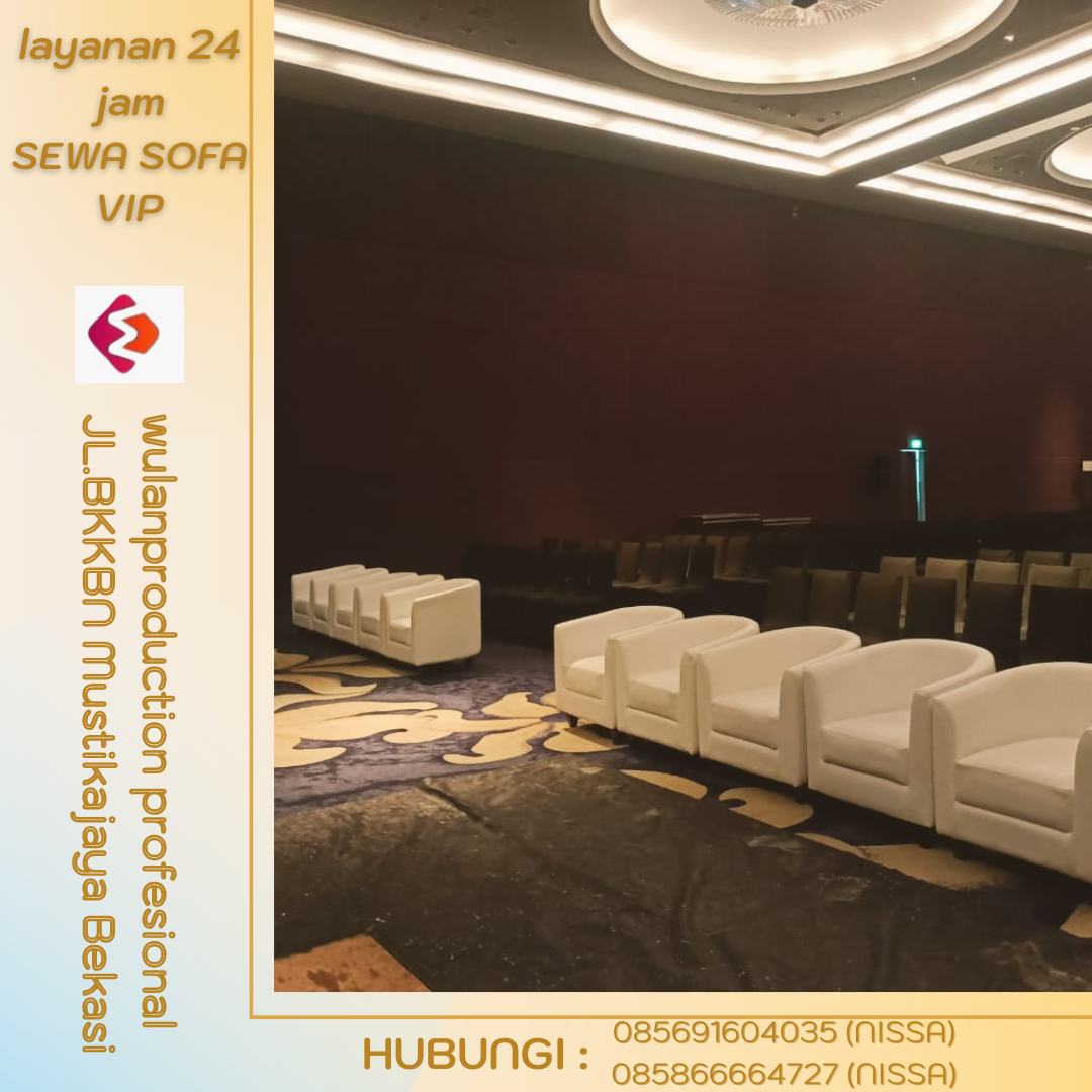 Rental Sofa VIP Oval Warna Hitam Dan Putih Jakarta