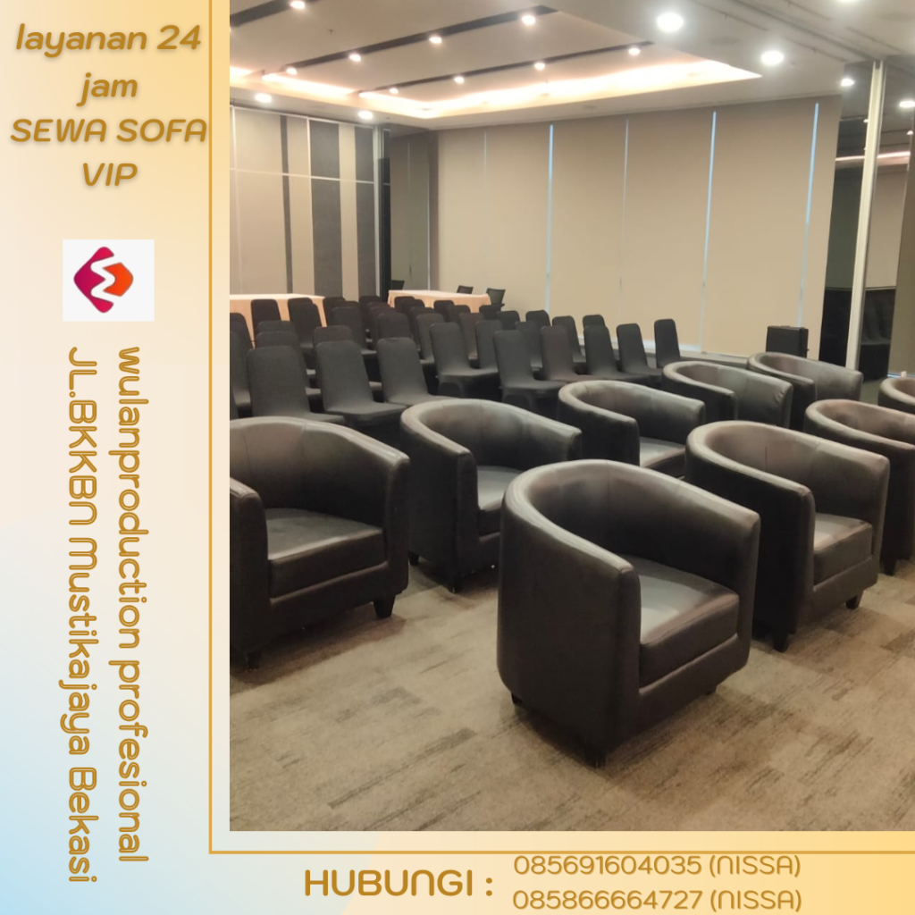 Rental Sofa VIP Oval Warna Hitam Dan Putih Jakarta