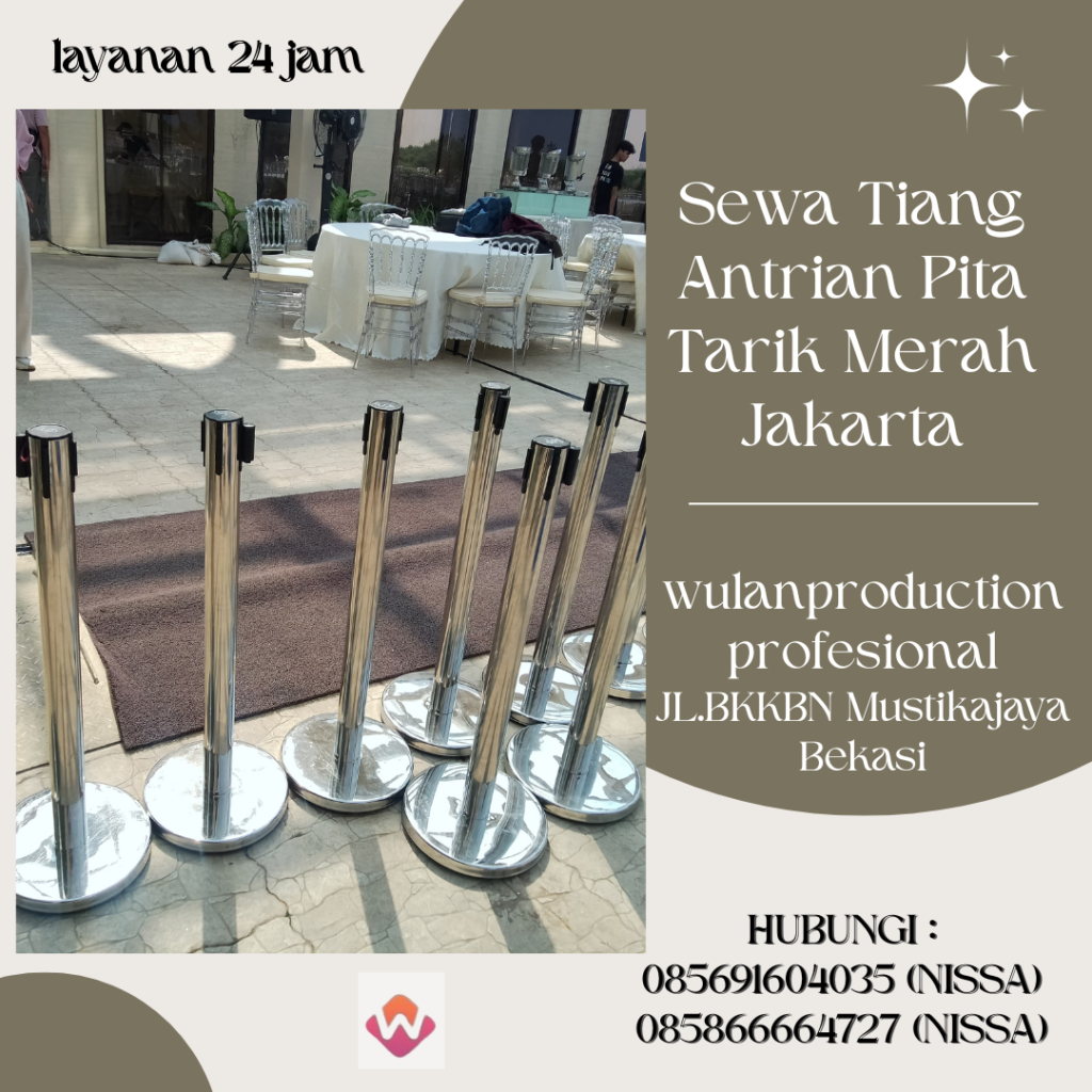 Sewa Tiang Antrian Pita Tarik Merah Jakarta