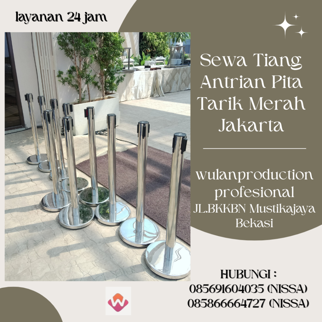 Sewa Tiang Antrian Pita Tarik Merah Jakarta