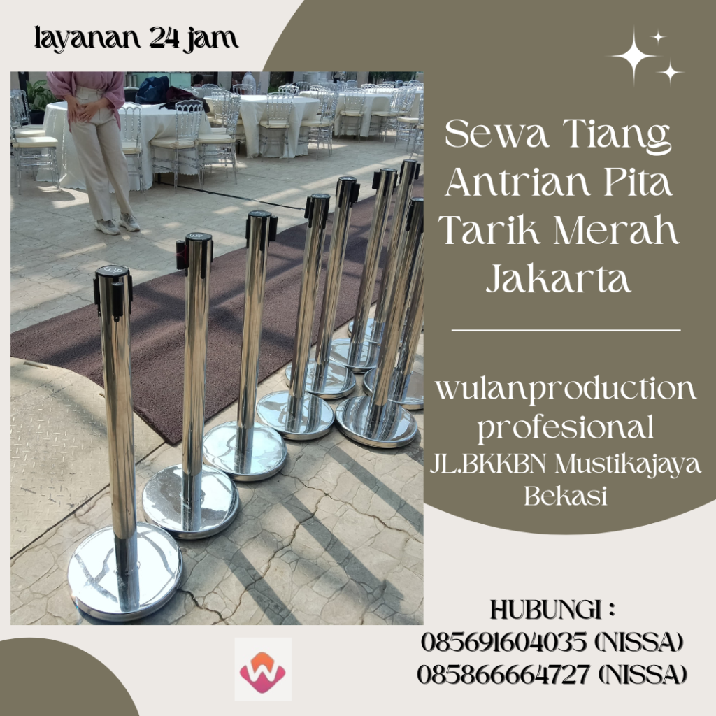 Sewa Tiang Antrian Pita Tarik Merah Jakarta