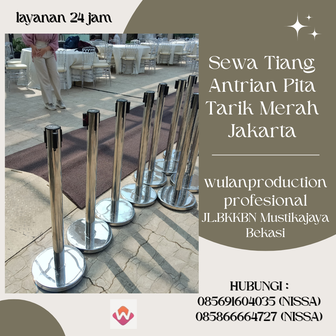 Sewa Tiang Antrian Pita Tarik Merah Jakarta
