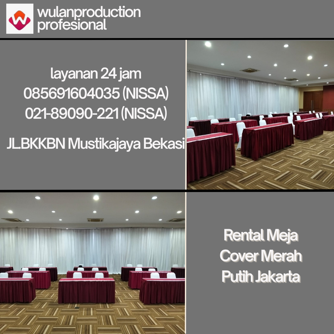Rental Meja Cover Merah Putih Jakarta