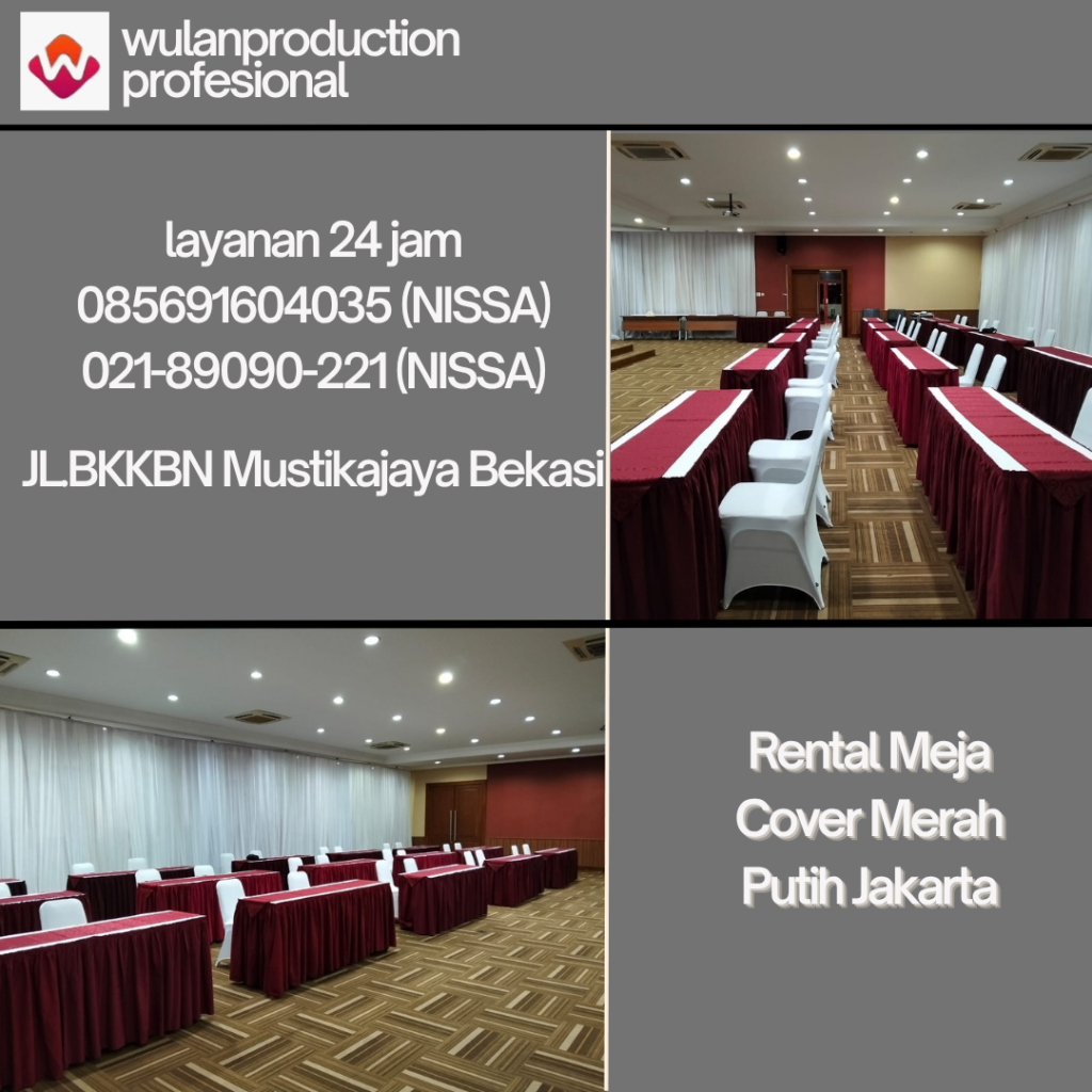 Rental Meja Cover Merah Putih Jakarta