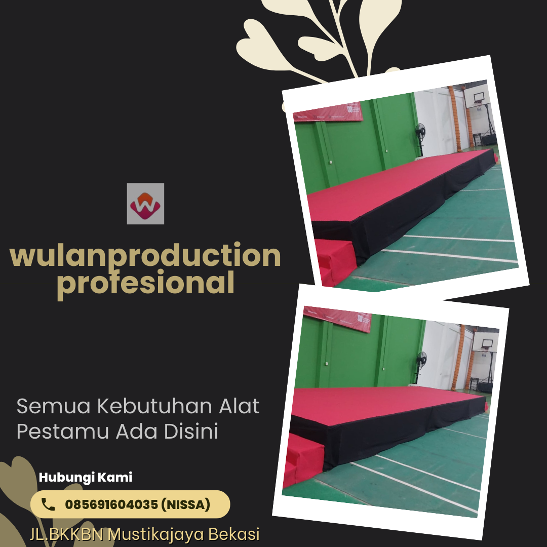 Rental Panggung Karpet Merah Dengan Skirting Hitam Depok