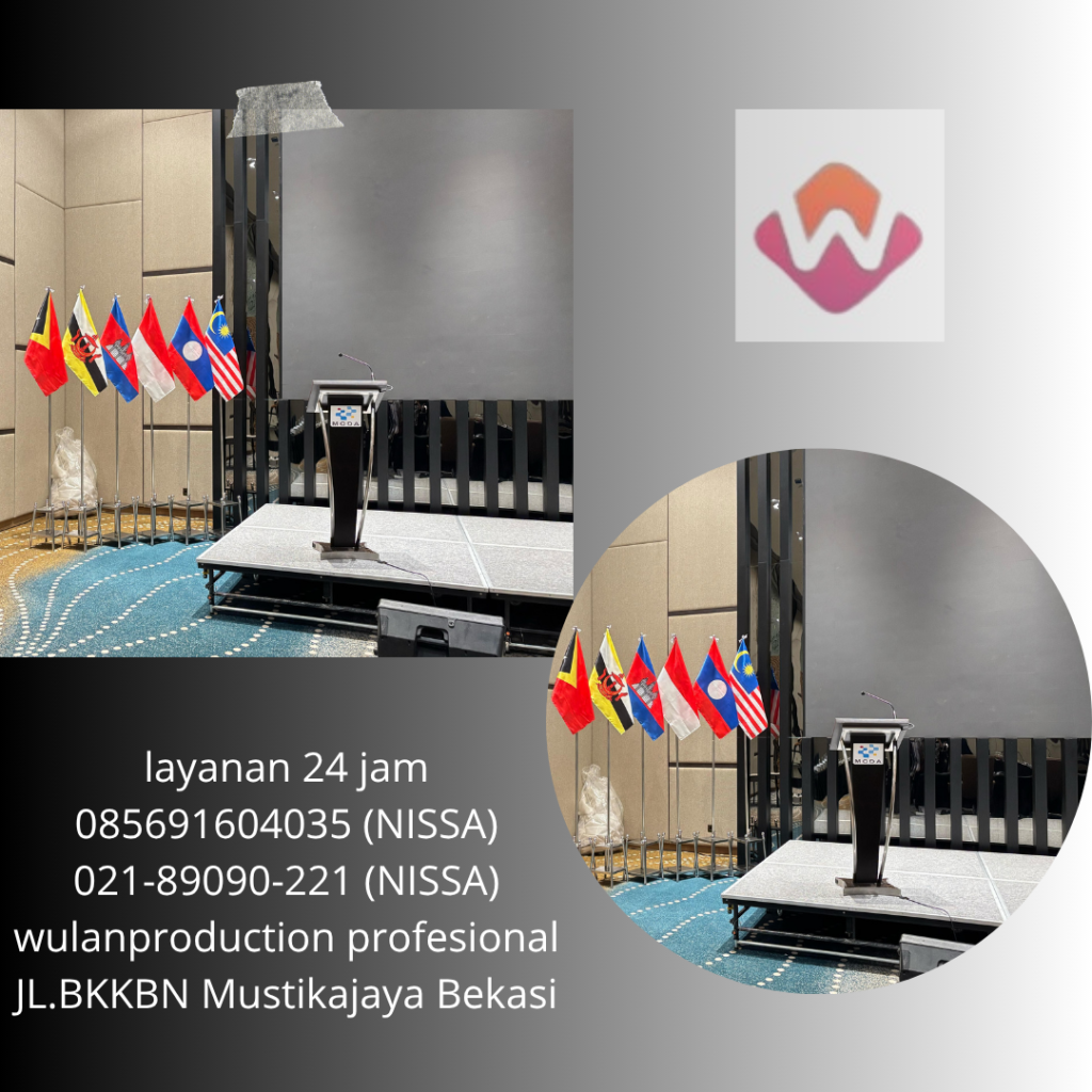 Rental Podium Acrylic Kaki Stainless VIP Jakarta