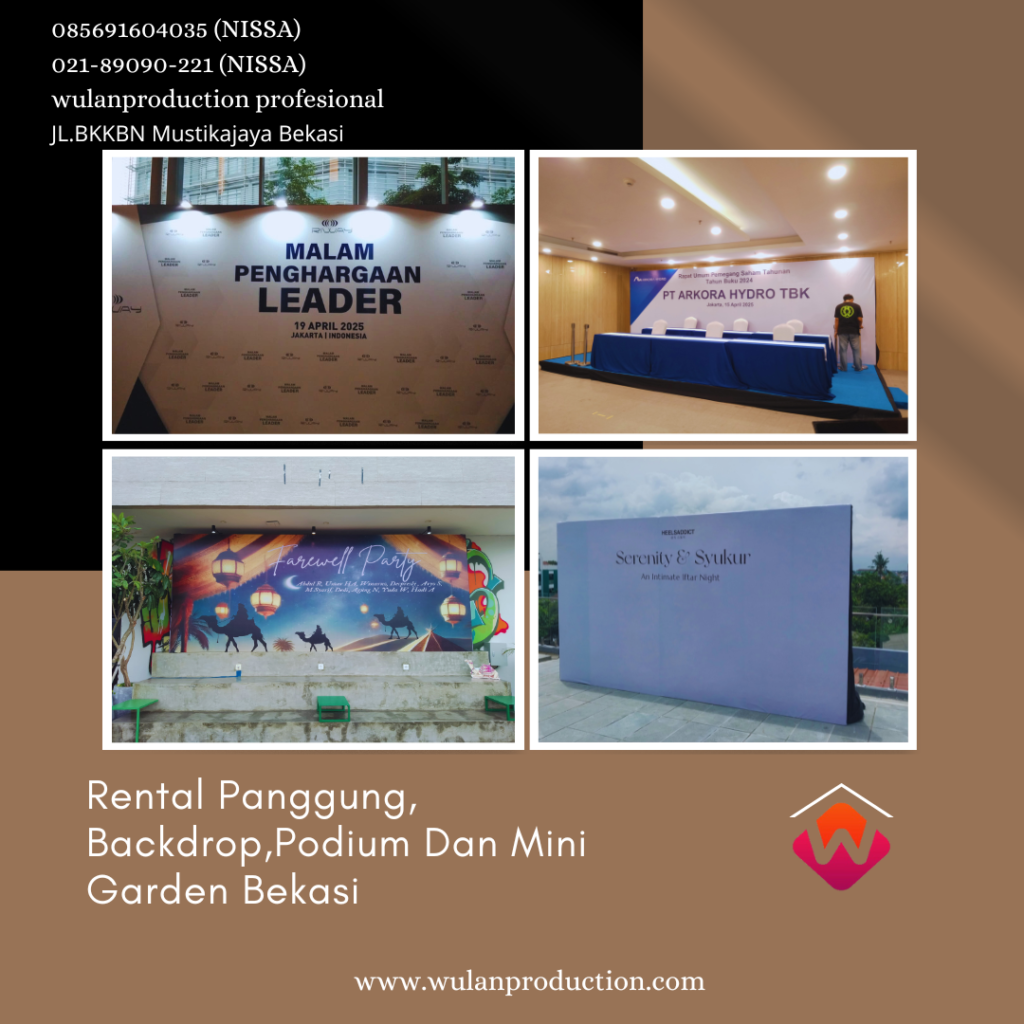 Rental Panggung, Backdrop,Podium Dan Mini Garden Bekasi