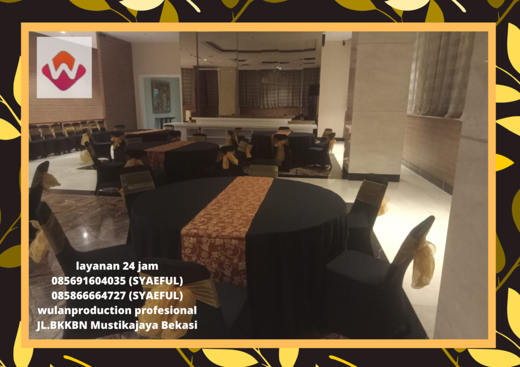 Sewa Meja Bulat Berkualitas Dengan Dekorasi Pita & Cover Bekasi
